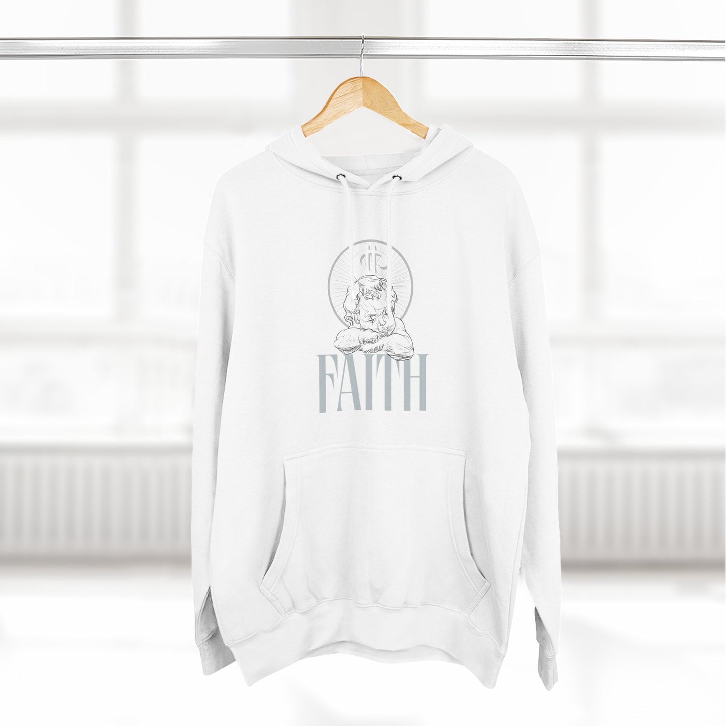 Faith Graphic Hoodie — Minimalist Angel Artwork by Soloarte