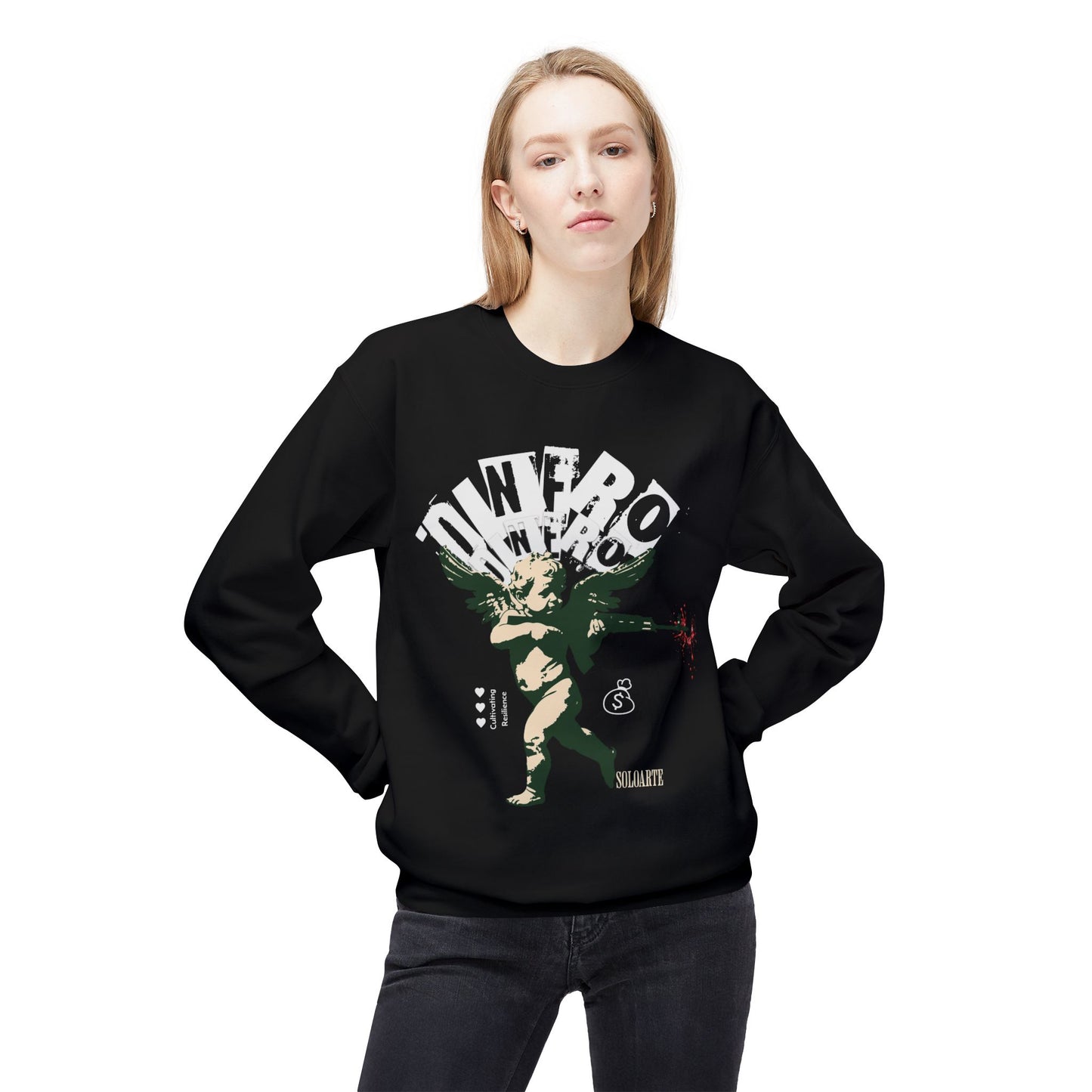 Unisex Sweatshirt Dinero Angel Design
